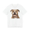 Colorful Pit Bull Head Short Sleeve Tee