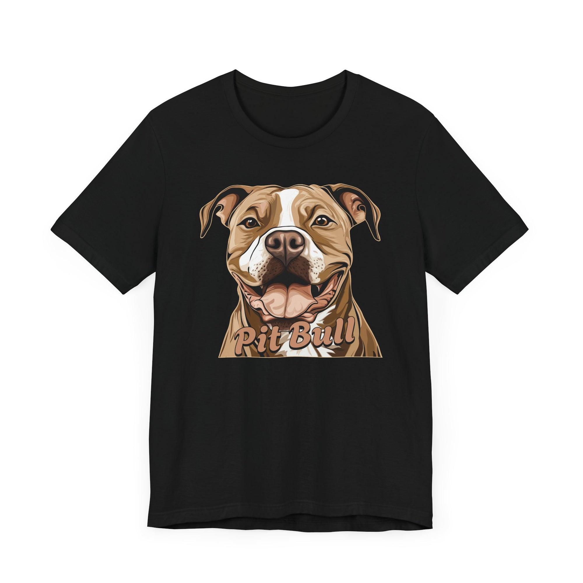 Colorful Pit Bull Head Short Sleeve Tee