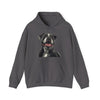 Happy Black & White Pit Bull Hooded Sweatshirt