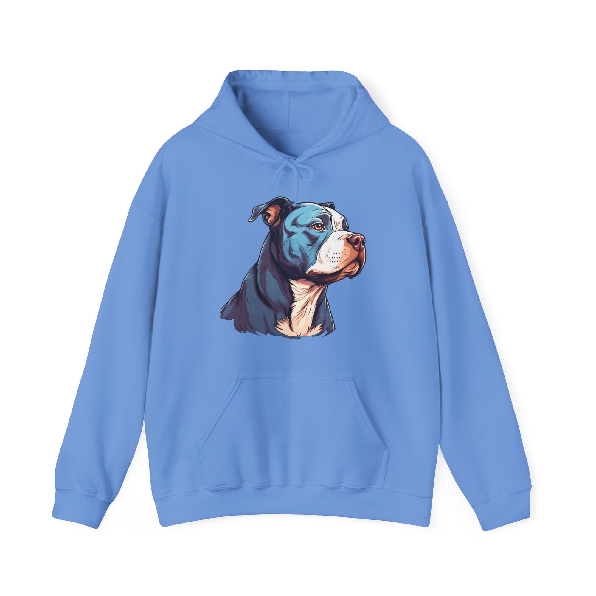 Sudadera con capucha de pitbull azul