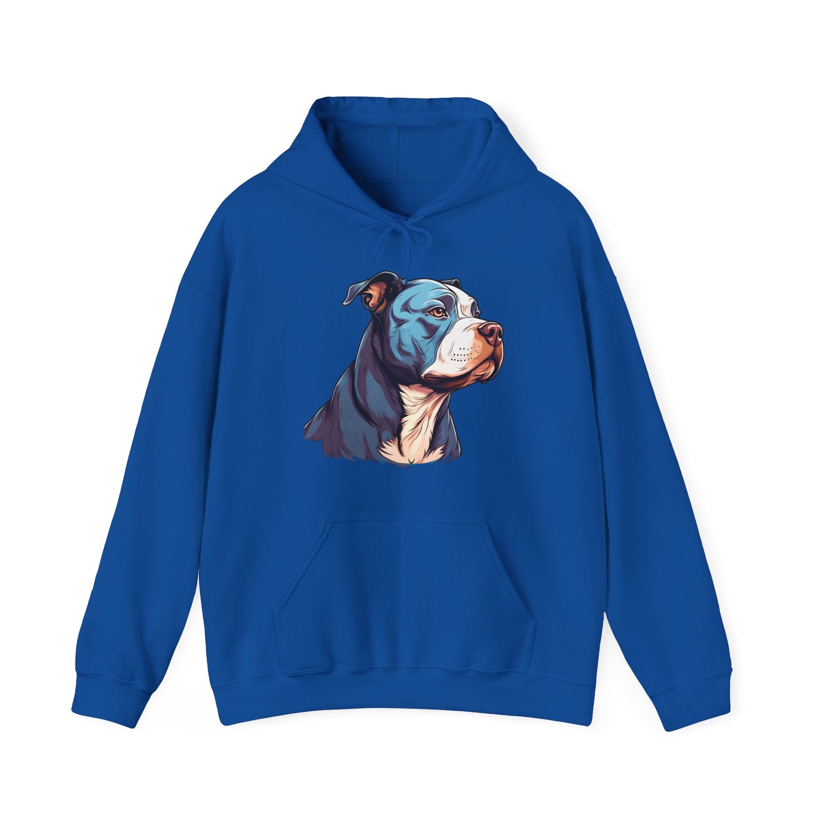 Sudadera con capucha de pitbull azul