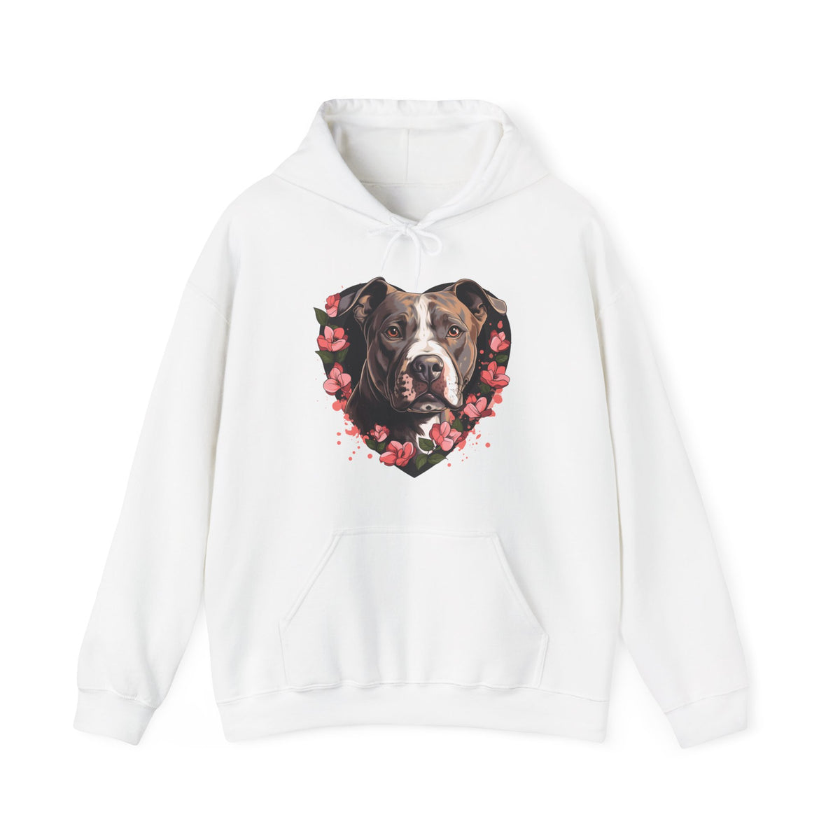 Sudadera con capucha con corazón de pitbull