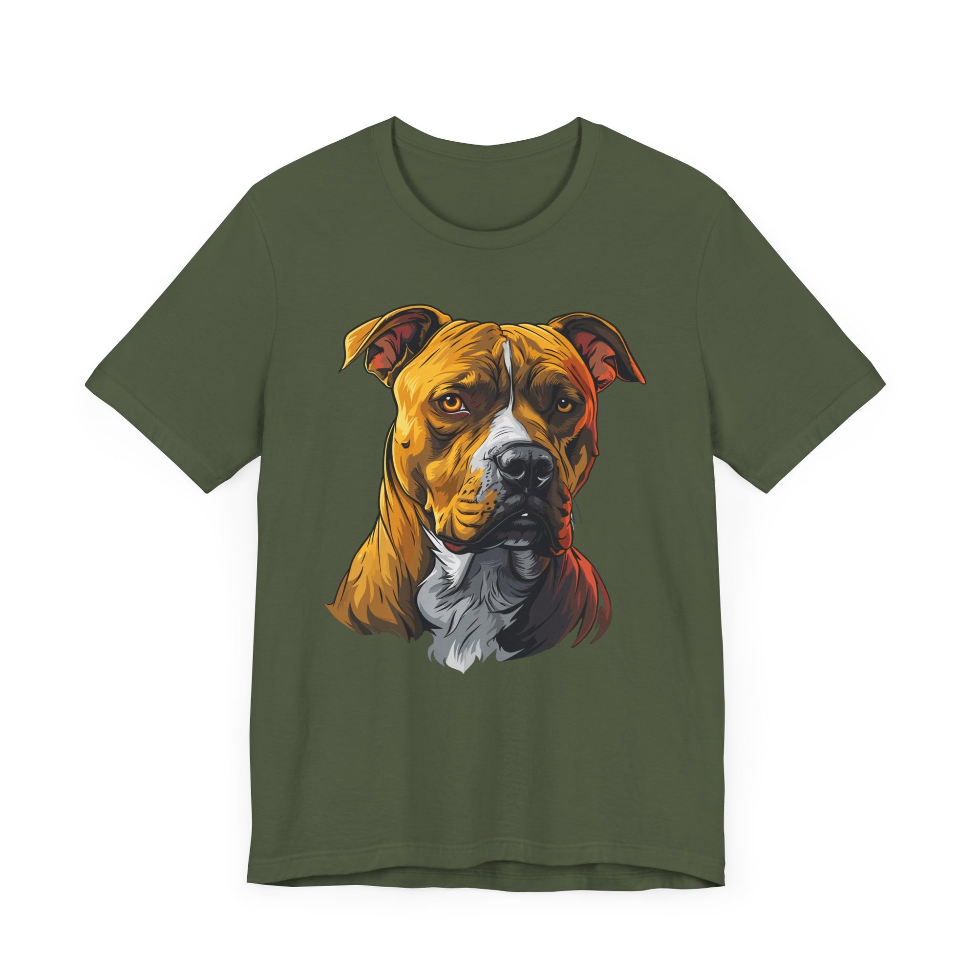 Camiseta de manga corta con busto de pitbull