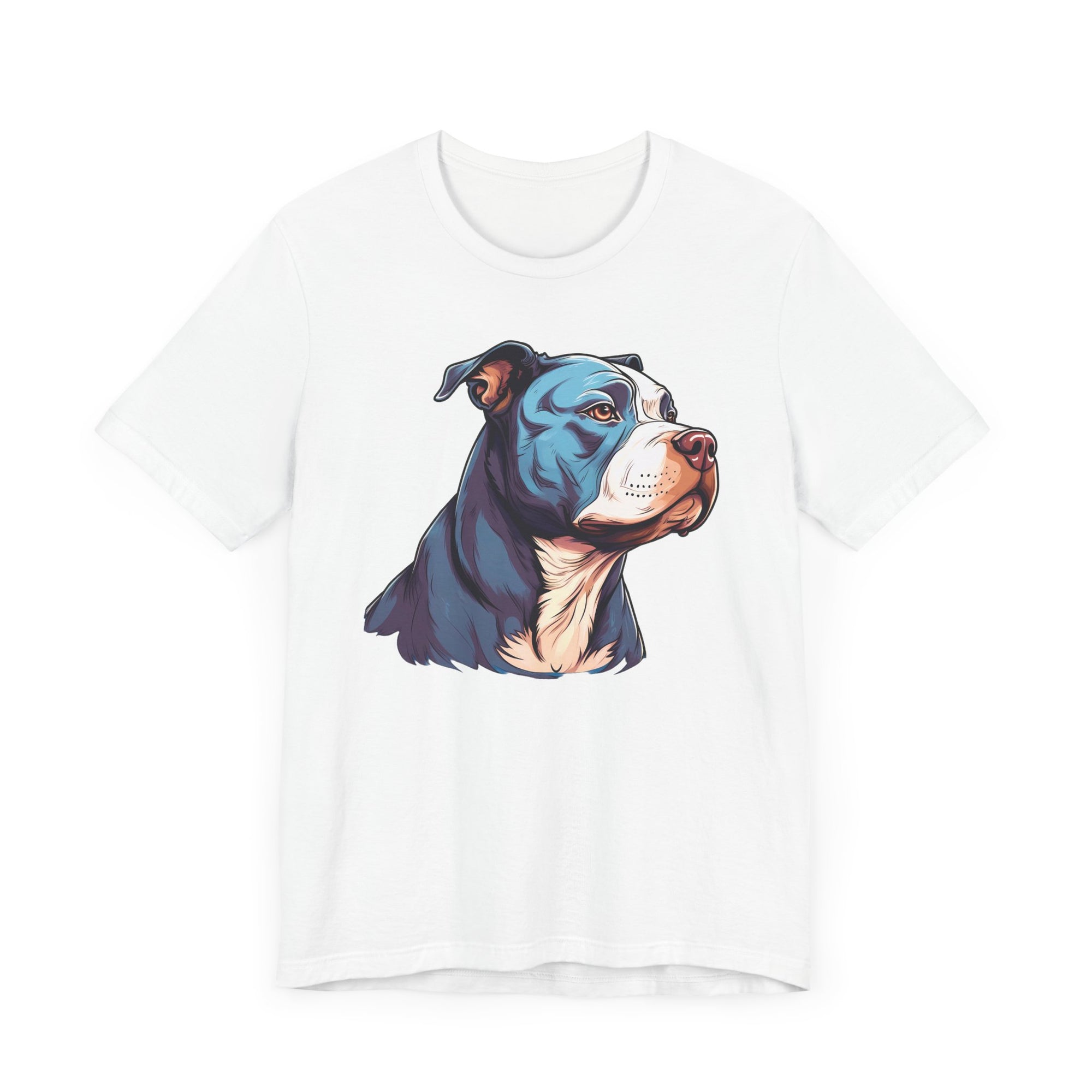 Camiseta de manga corta con pitbull azul