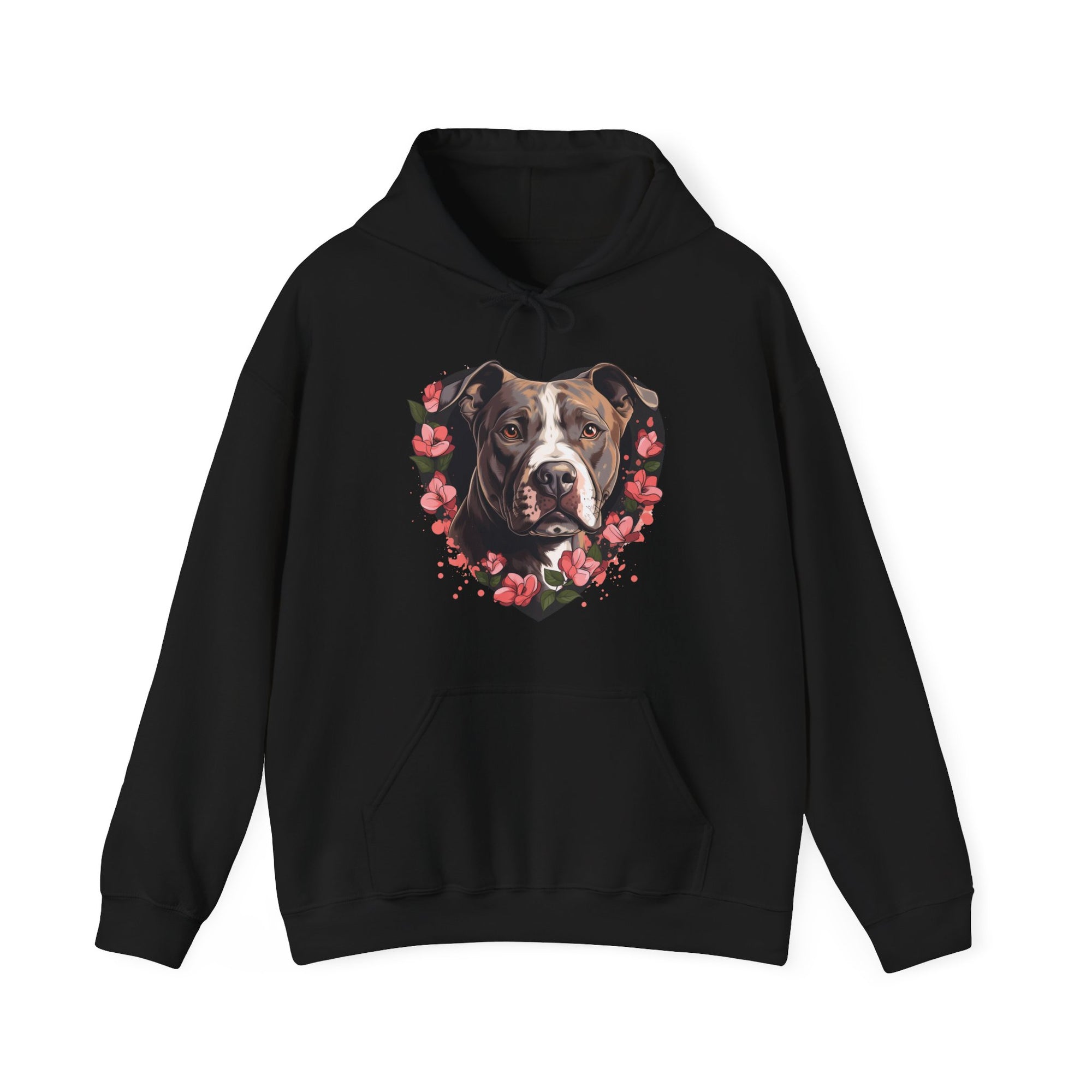 Sudadera con capucha con corazón de pitbull