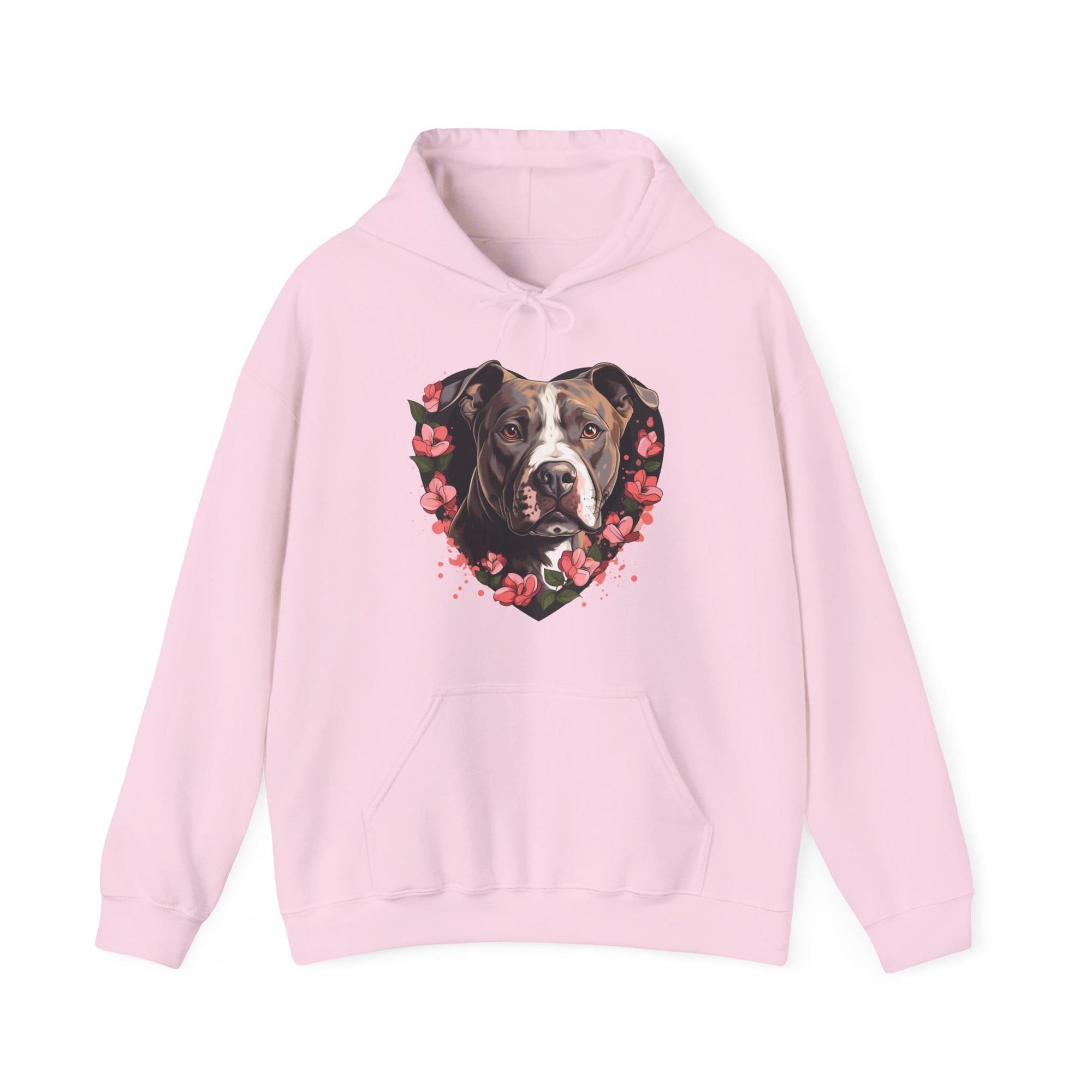 Sudadera con capucha con corazón de pitbull