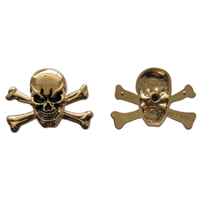 Concho - Skull & Corssbones Gold Conchos Screwback - (2 pack)