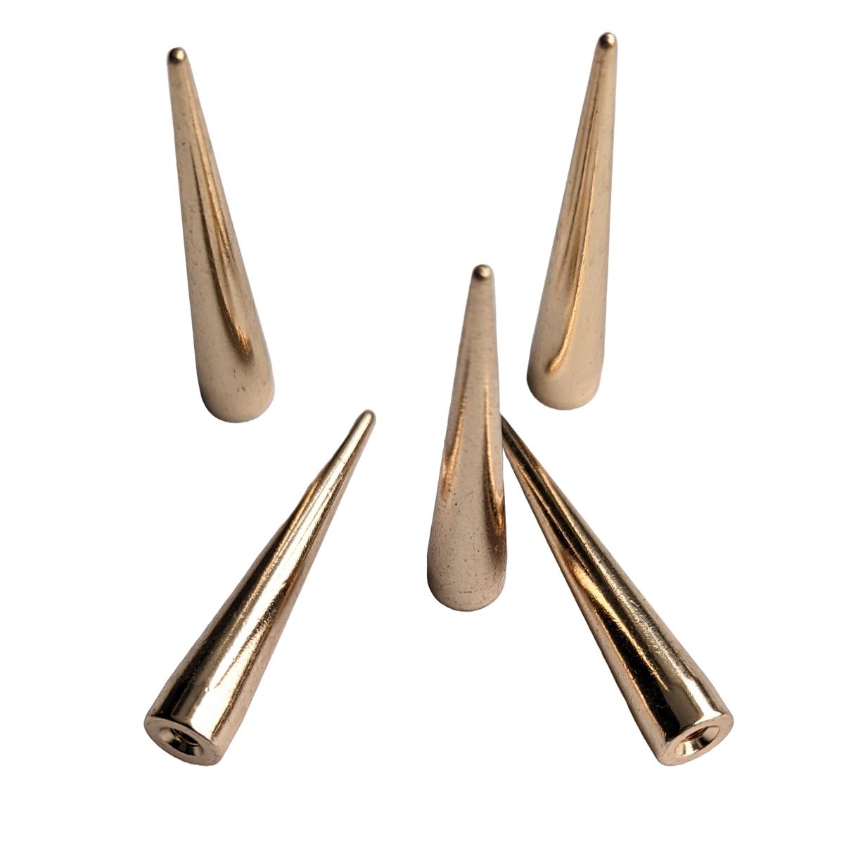 2&quot; Light Rose Gold Cone Spikes Screwback (10 pack)