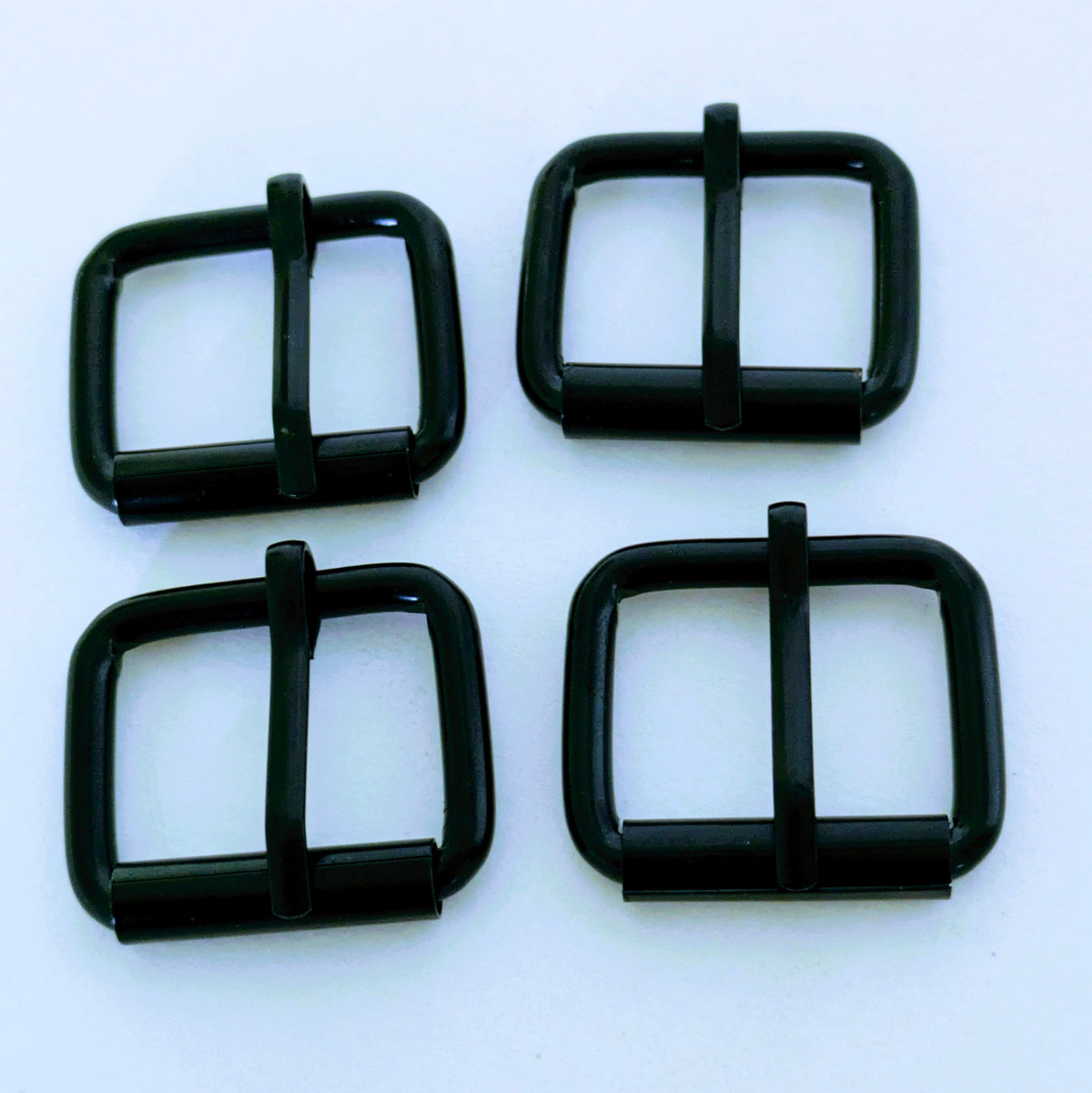 Black Single Prong Roller Buckles 1&quot; - (4 pack)