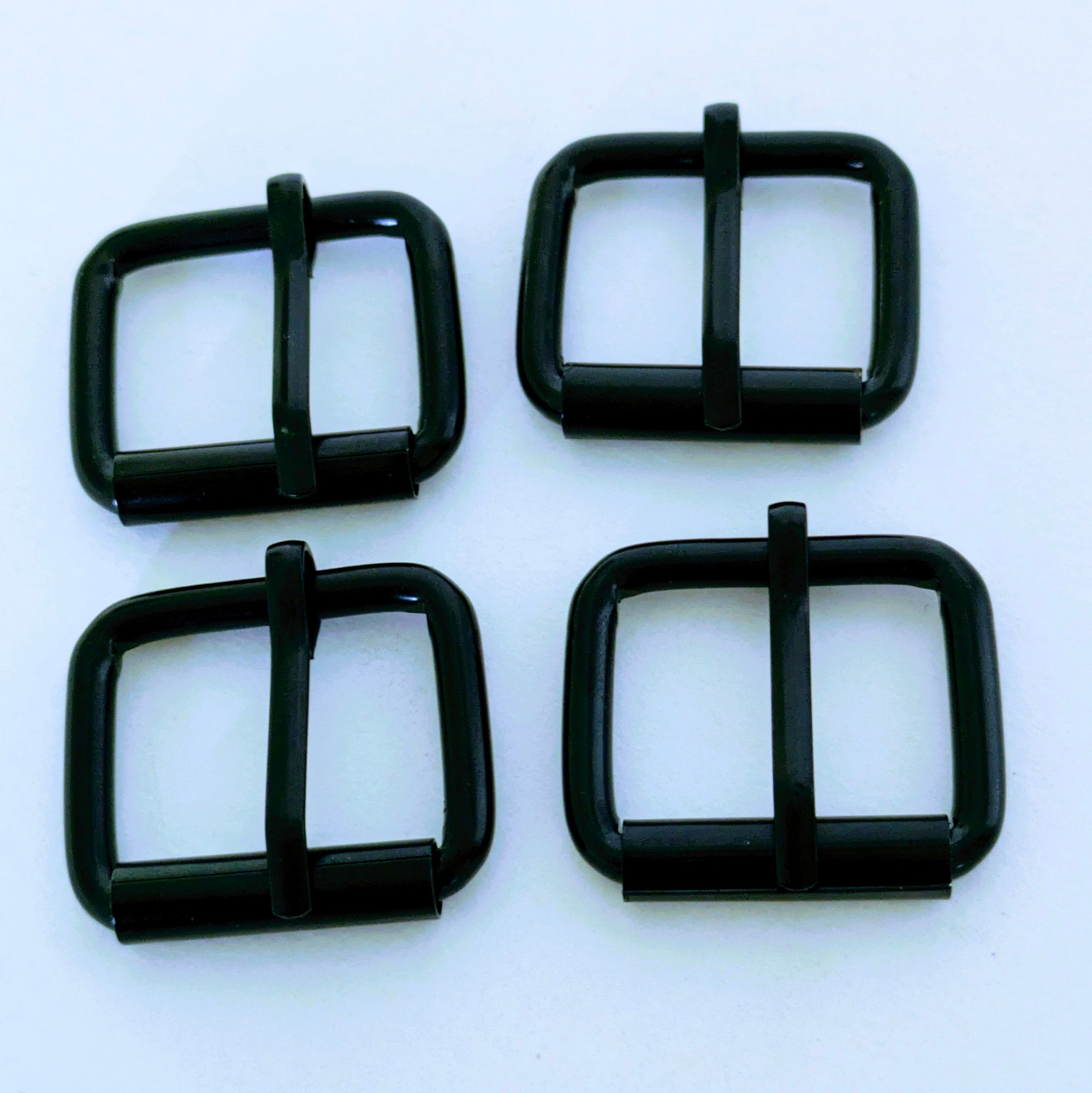 Black Single Prong Roller Buckles 1" - (4 pack)