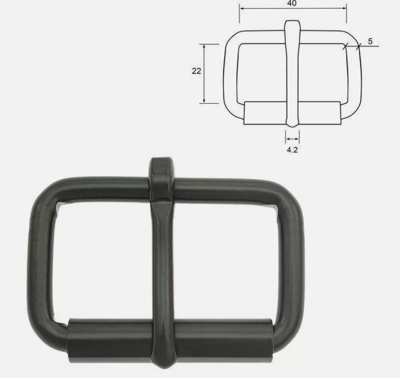 Hebillas de rodillo de una sola punta negras de 1-1/2" (paquete de 5)