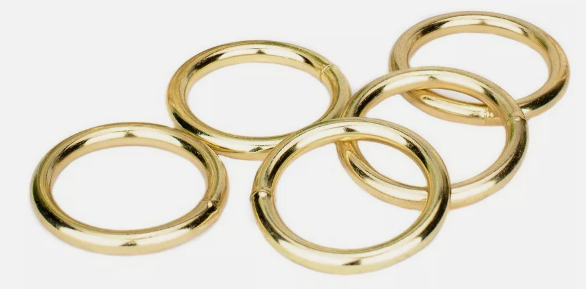 O Rings - 1&quot; Brass Plated Welded - (10 Pack)