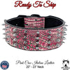 *2.5" Wide Pink Croc Italian Leather Spiked Dog Collar (20"-23") Neck