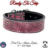 *1.5" Wide Pink Croc Leather Dog Collar (11"-14.5") Neck