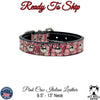 *1" Wide Pink Croc Leather Studded Dog Collar (9.5"-13") Neck