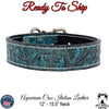 *1.5" Wide Aquarium Croc Leather Dog Collar (12"-15.5")