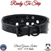 *2" Wide Tapered Black Genuine Leather Studded Dog Collar (15" - 17.5") Neck