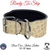 *2.5" Wide Bone Croc Leather Collar (15"-18") Neck