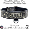 N12 - 2" Wide Leather Studded Dog Collar with Name Plate