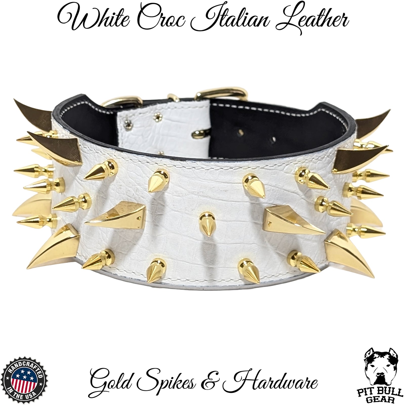 XC30 - 3" Wide Spiked Leather Dog Collar