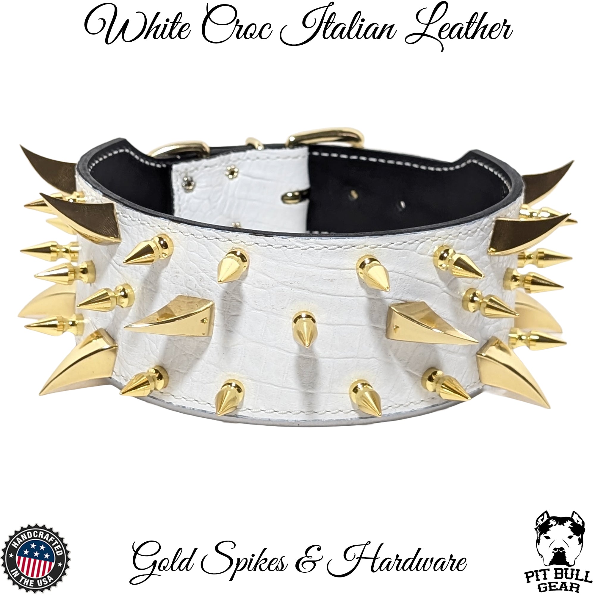 XC30 - 3" Wide Spiked Leather Dog Collar