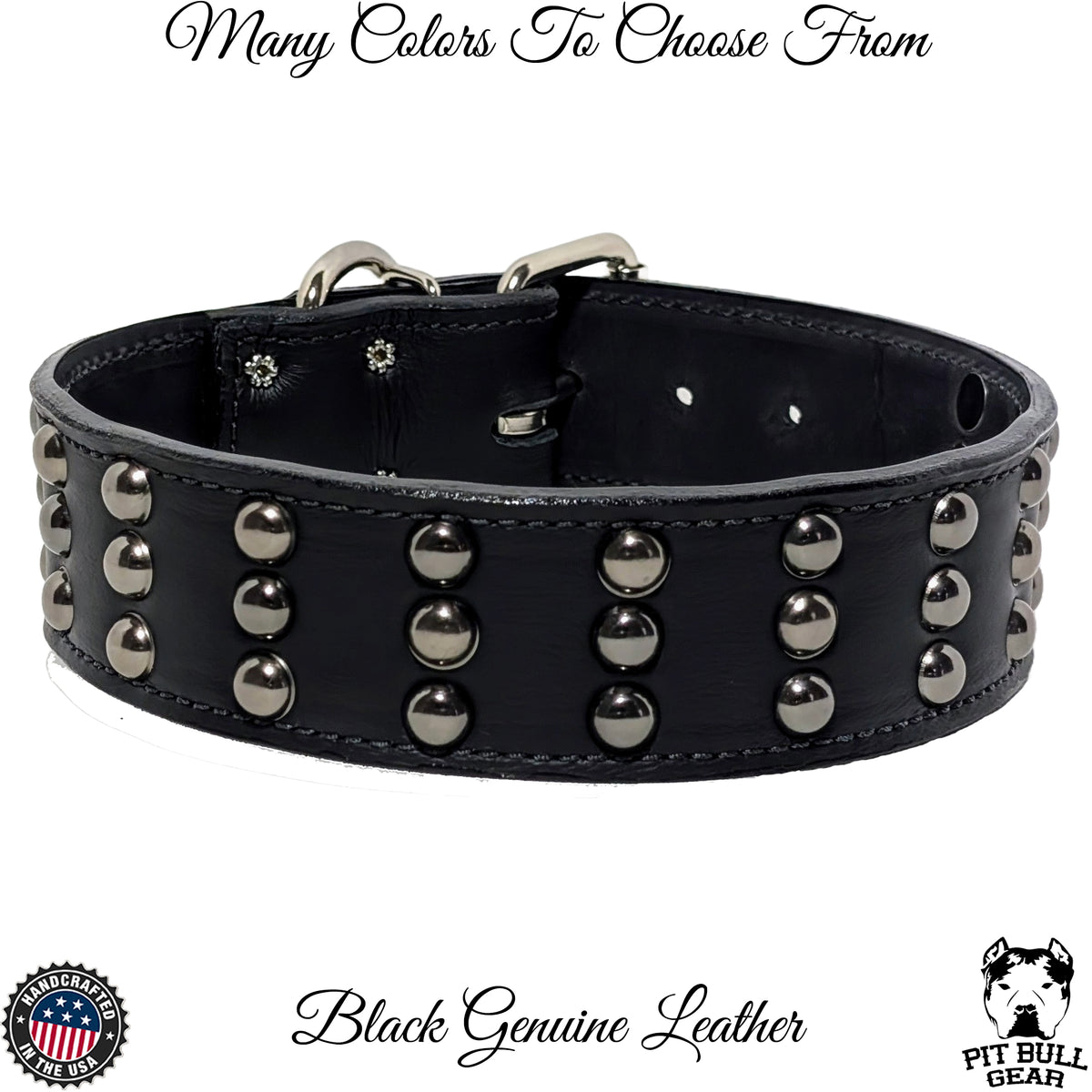 W55 - 2&quot; Wide Studded Leather Dog Collar