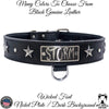 V42 - 1.5" Wide Personalized Star Leather Dog Collar w/Gems