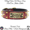 W46 - 2" Spiked Leather Dog Collar with Personalized Name Plate