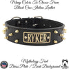 W46 - 2" Spiked Leather Dog Collar with Personalized Name Plate