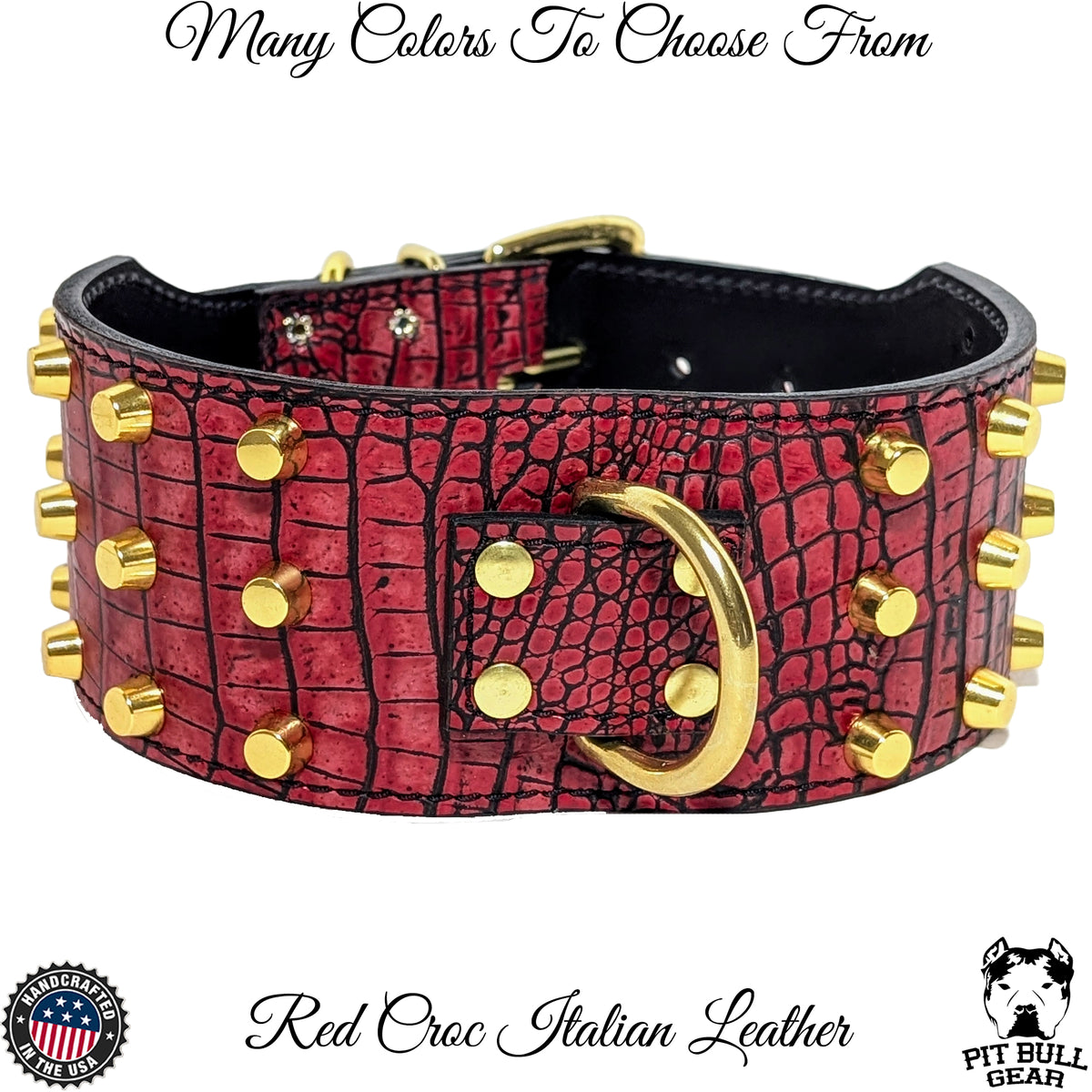 X9 - 3&quot; Wide Studded Leather Dog Collar