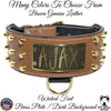 XN1 - 3" Wide Leather Dog Collar Personalized Nameplate Studded