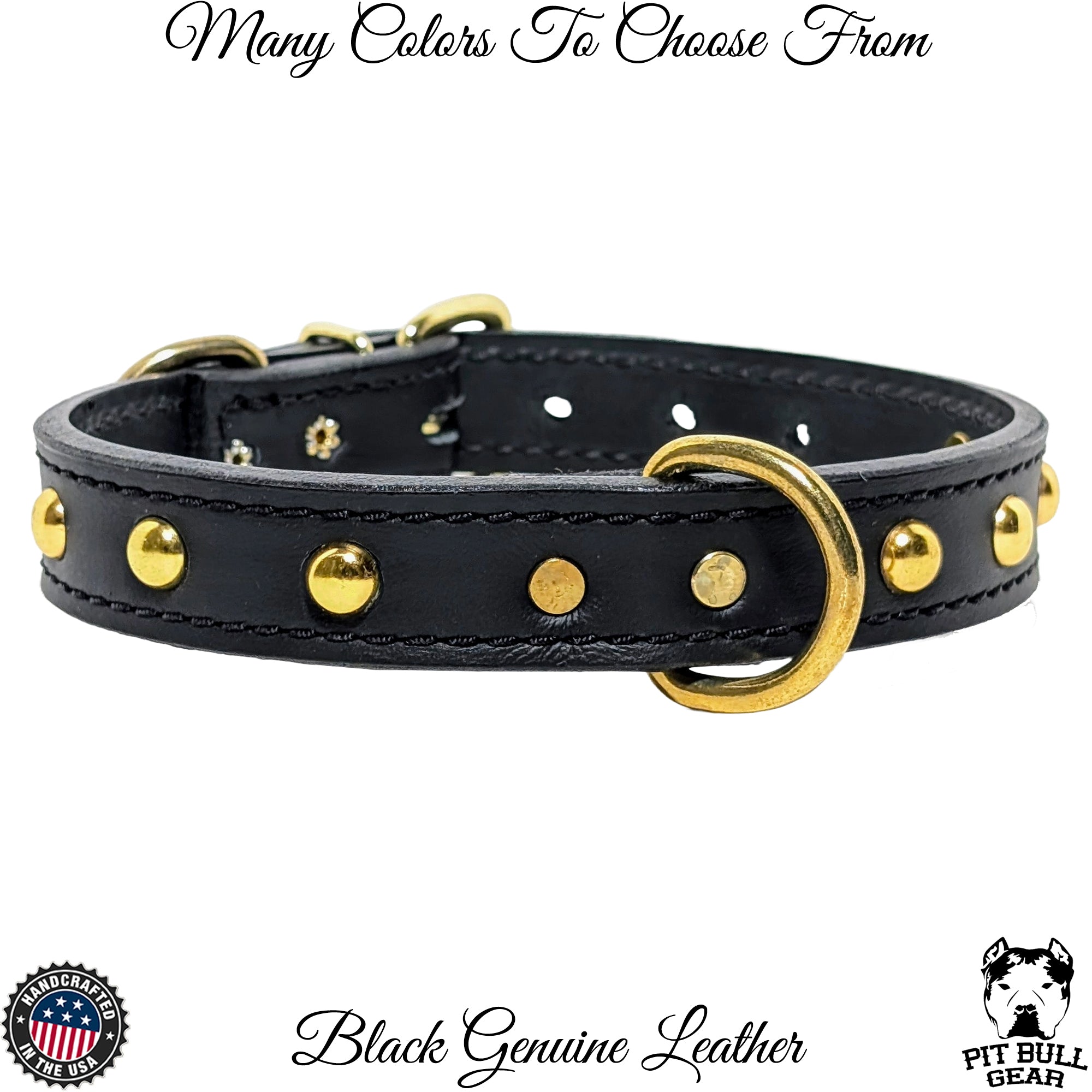 U2 - 1" Wide Studded Leather Dog Collar