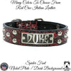 N13 - 1.5" Wide Leather Dog Collar, Personalized Name Dome Studded