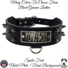 N6 - 2" Wide Personalized Tapered Leather Dog Collar with Spikes