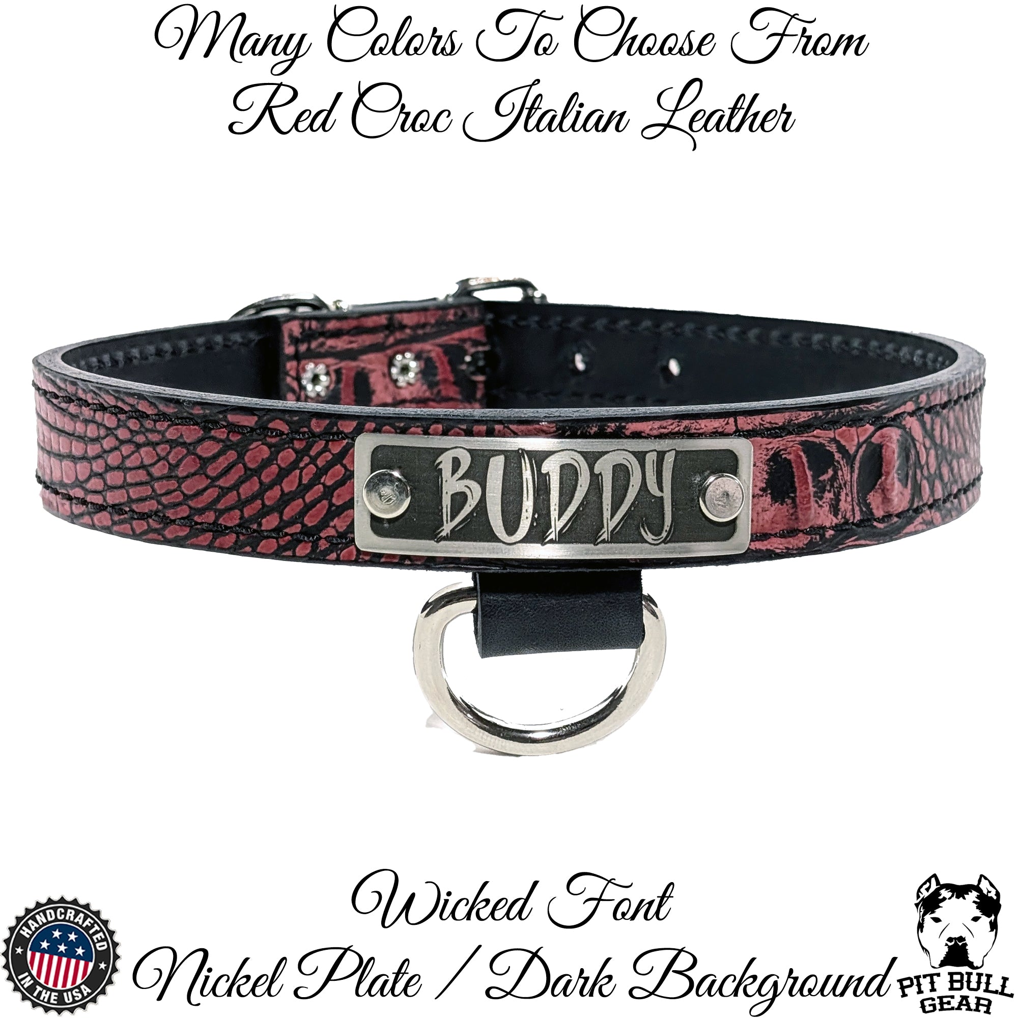 NU1 - 1" Wide Personalized Leather Dog Collar