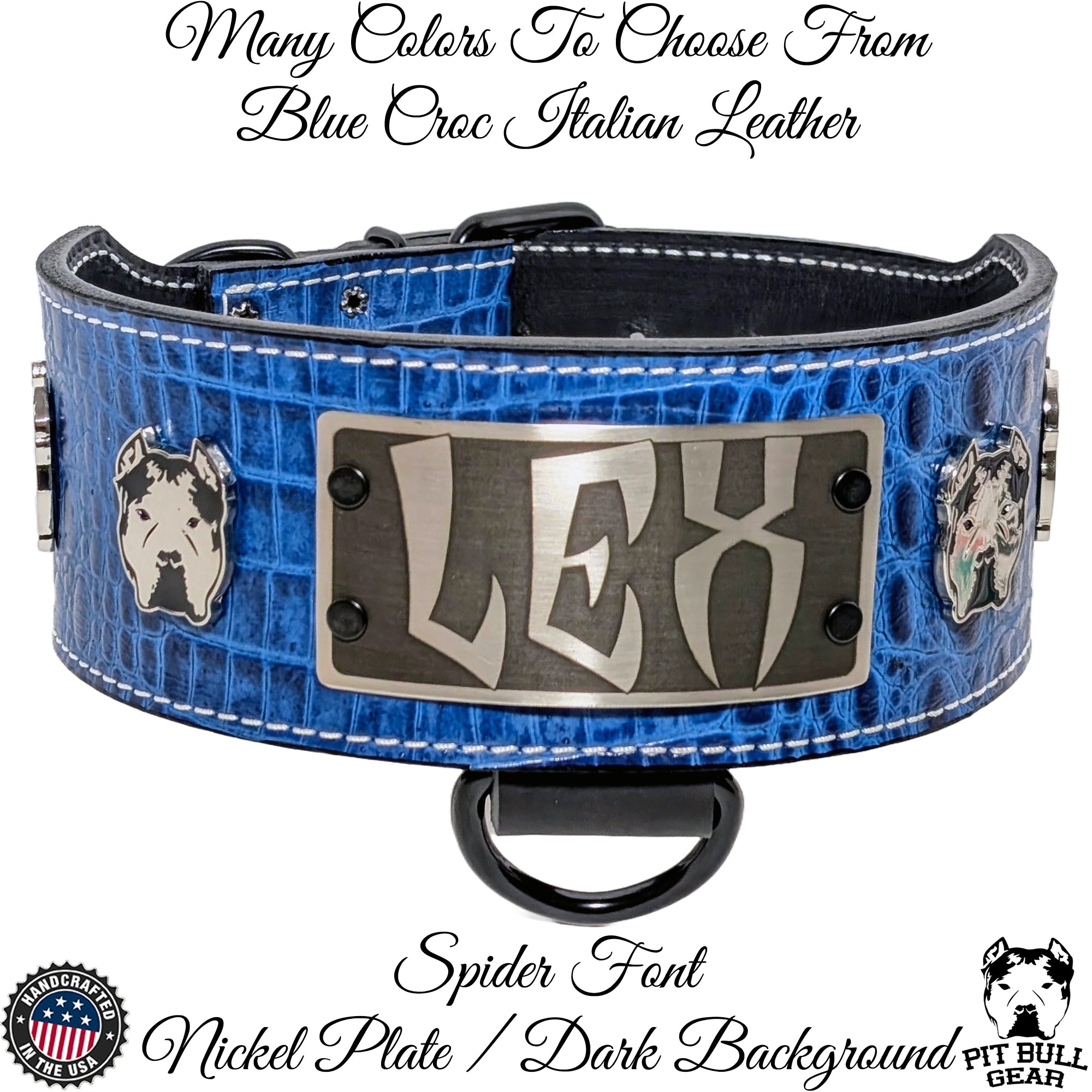 NX7 - 3" Wide Leather Personalized Bully Dog Collar