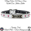 U13 - 1" Wide Personalized Leather Dog Collar with Gems