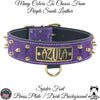 W46 - 2" Spiked Leather Dog Collar with Personalized Name Plate