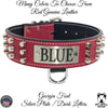 W48 - 2" Wide Personalized Leather Dog Collar with Bucket Studs