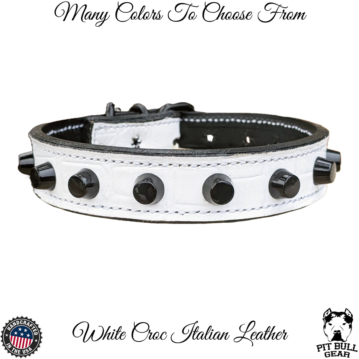 U6 - 1&quot; Wide Bucket Stud Leather Collar