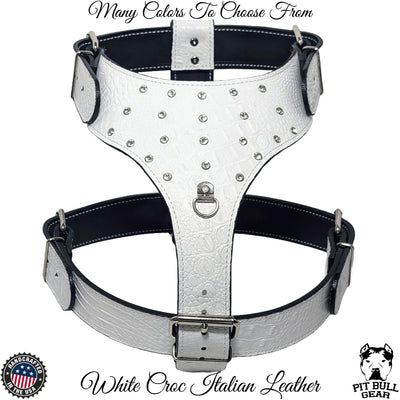 Y24 - Leather Dog Harness with Gems