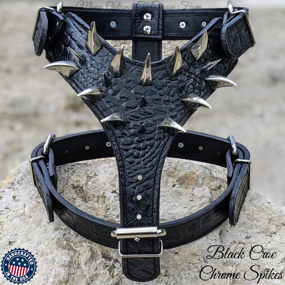 Y81 - Spiked Leather Dog Harness