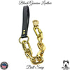 Super Heavy Gold Chain Leash with Leather Handle  - 30"