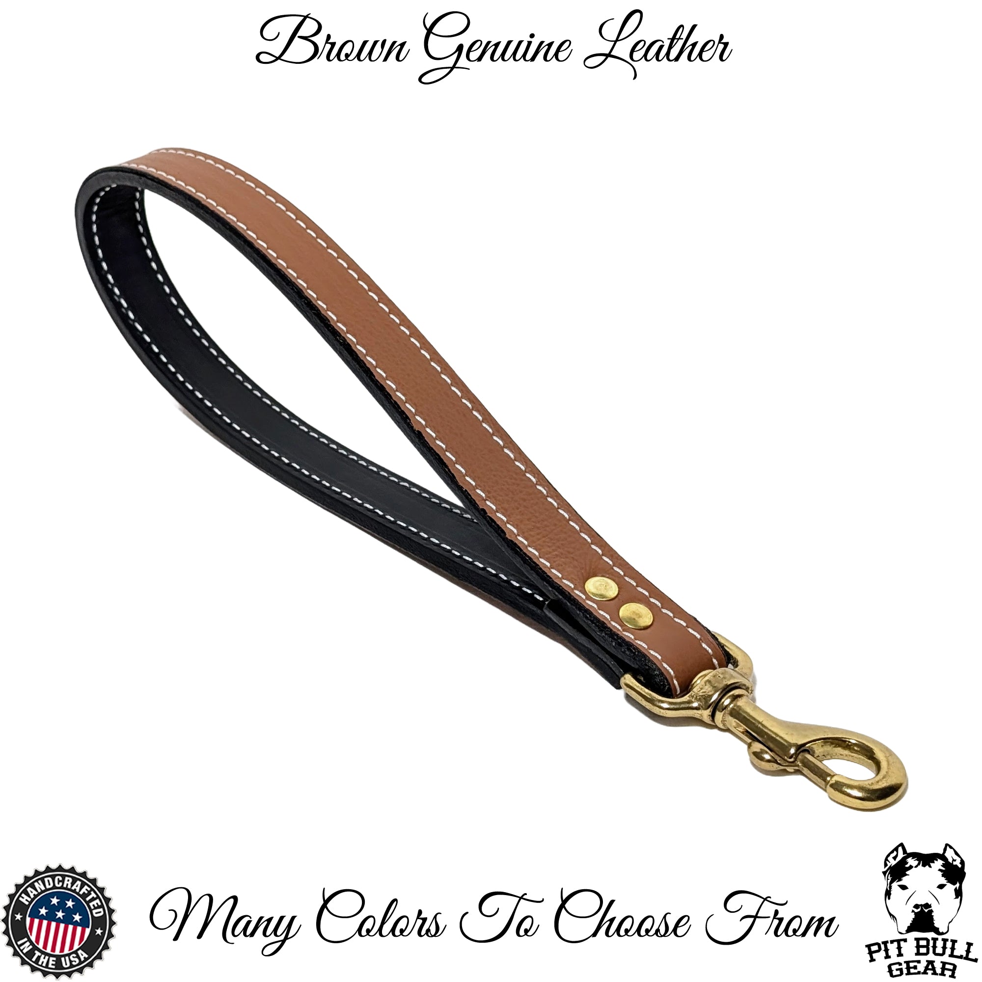 Leather Handle Traffic Lead - 15"