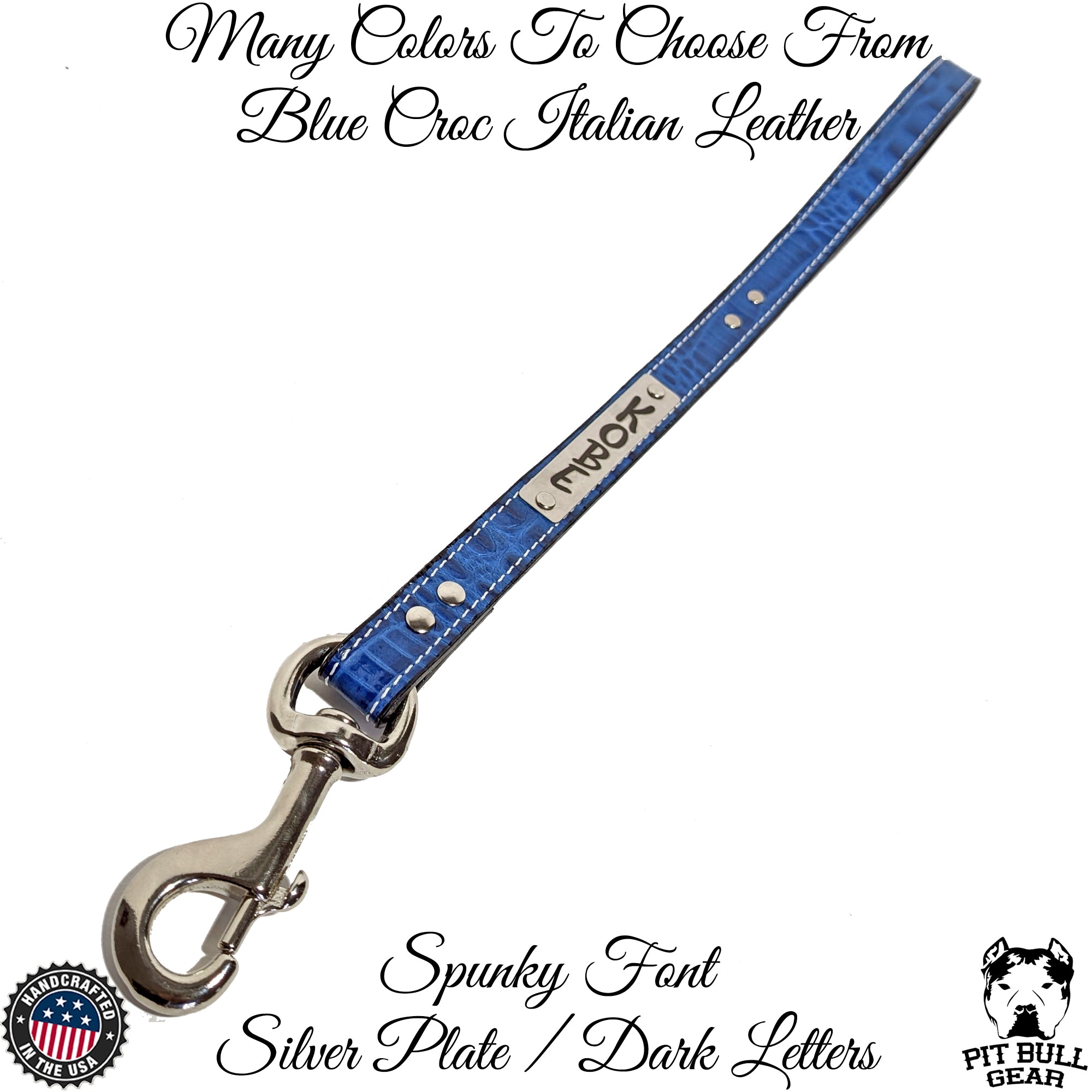 Personalized Leather Leash w/ Loop Handle