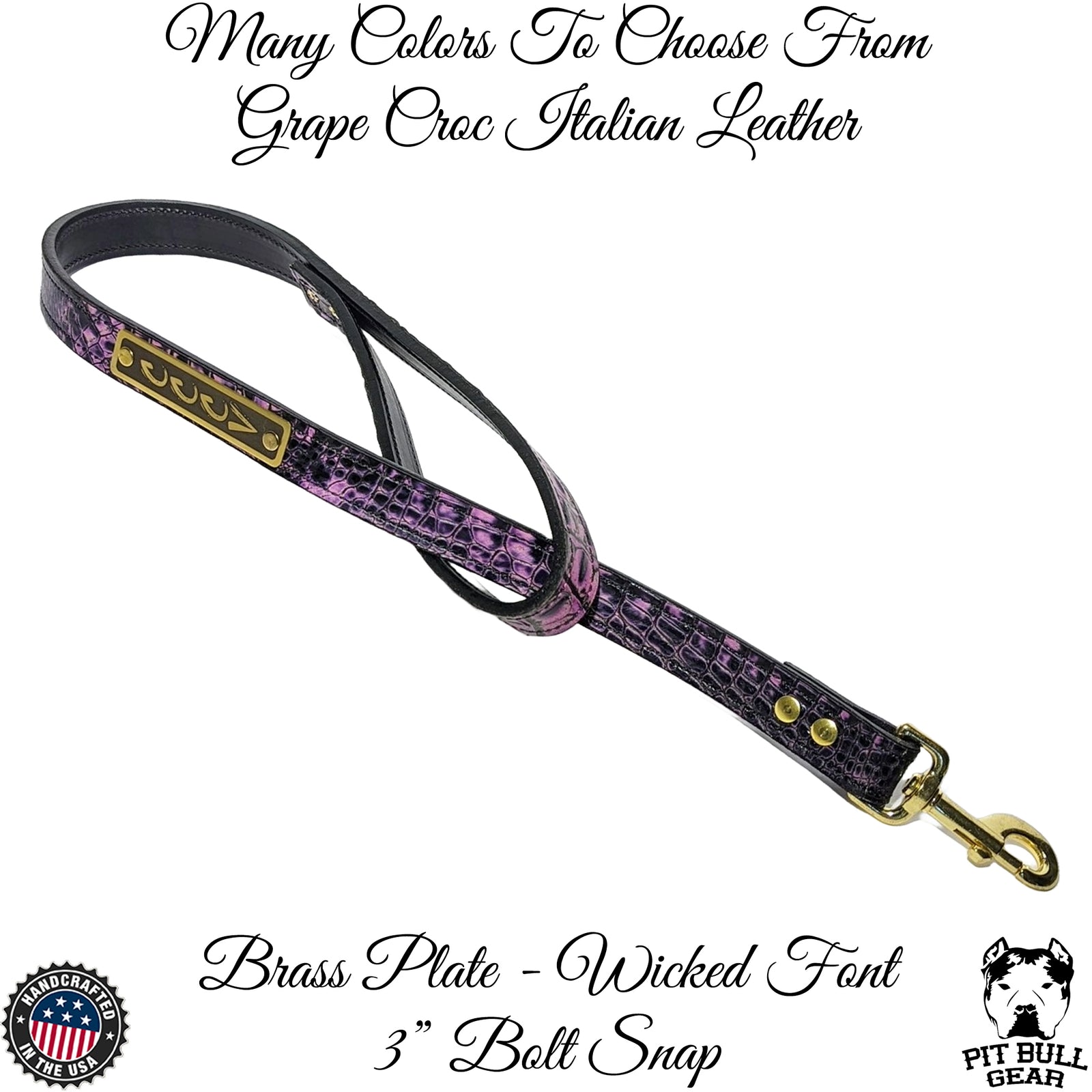 Personalized Leather Leash w/ Loop Handle