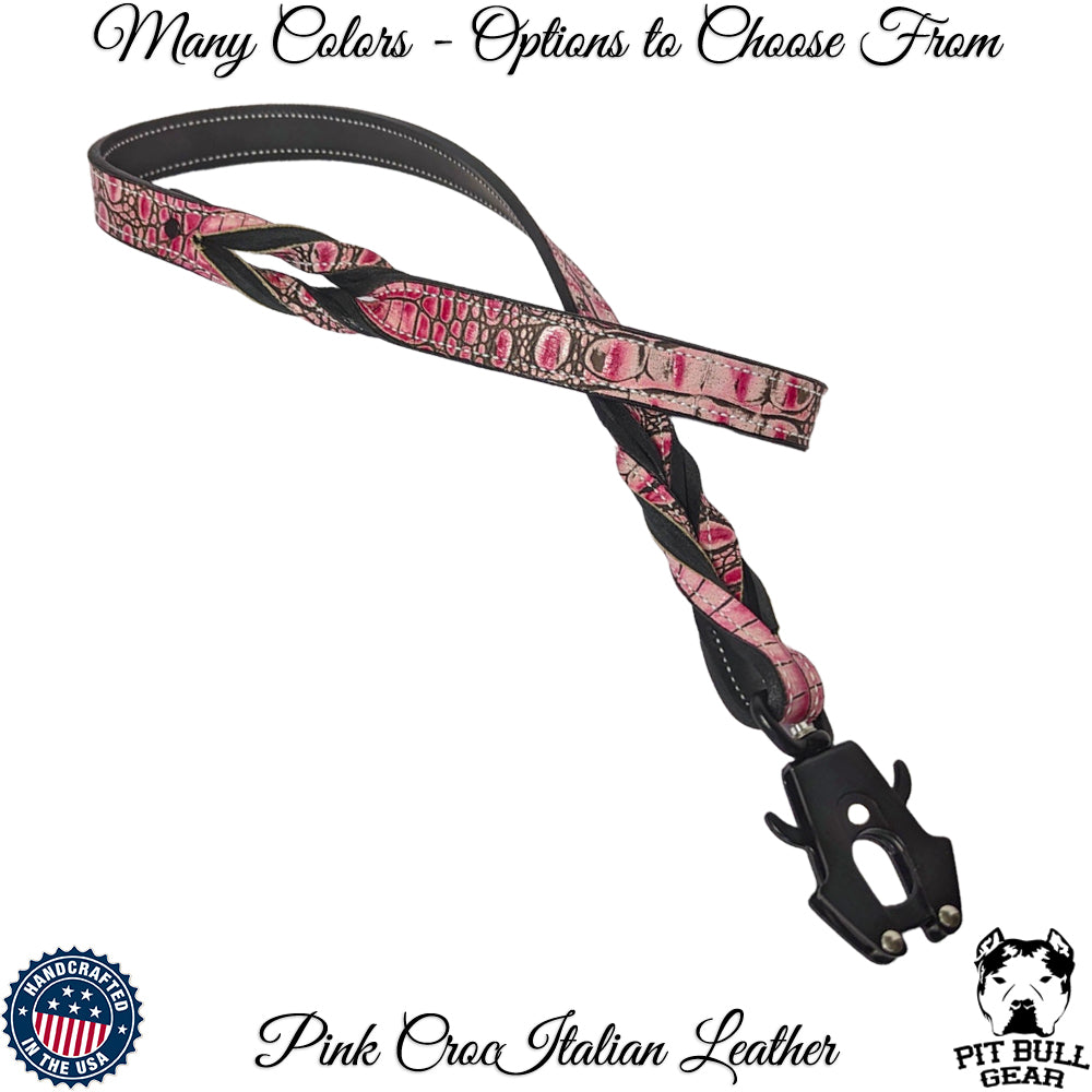 Twisted Leather Leash - 1" Wide