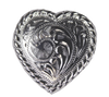 Concho - Silver Swirl Heart Screwback Conchos - (7 pack)