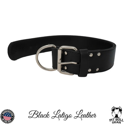 LB205 - 2" Wide 2-Ply Latigo Leather Dog Collar