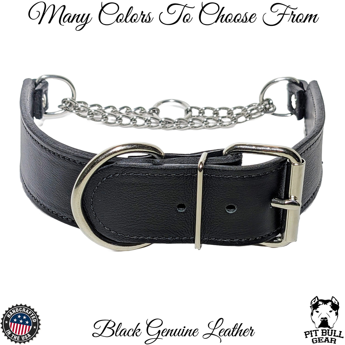 LM9 - 2&quot; Wide Leather Martingale Collar with Buckle